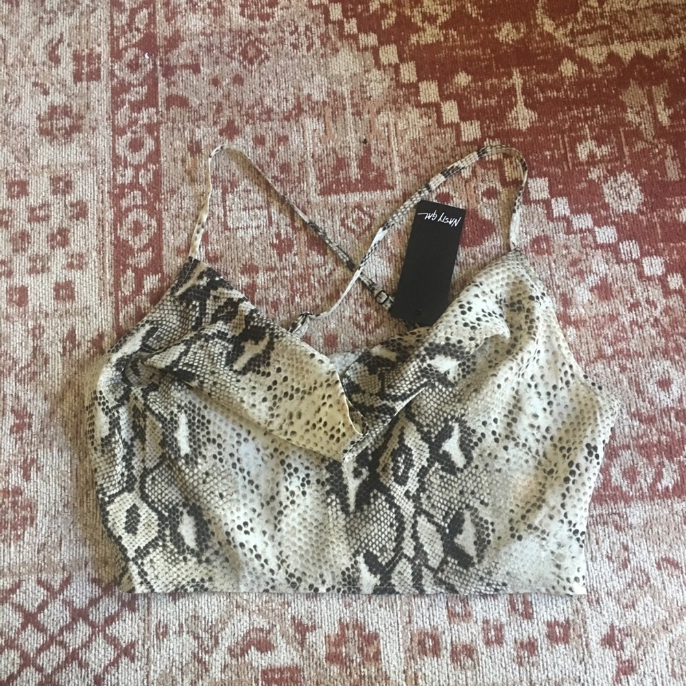 Snake print crop top